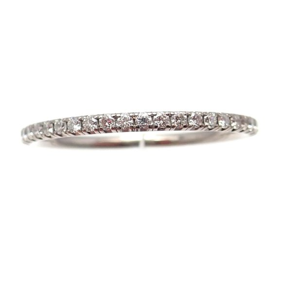 Authentic De Beers 18k White Gold 0.37ctw Diamond Aura Band Ring Sz 7.5 - Picture 1 of 3